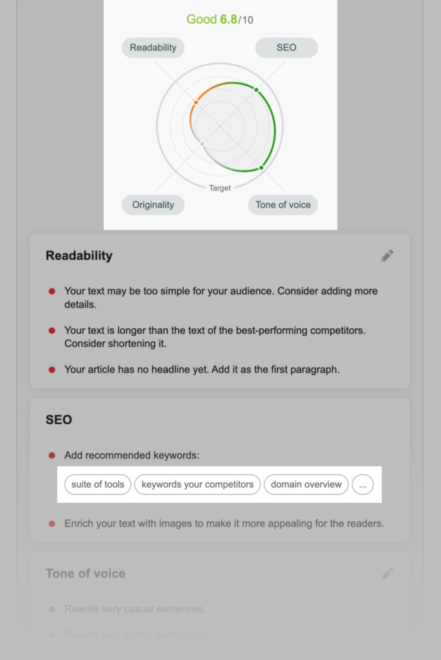 Sá»­ dá»¥ng Real-time Content Check Äá» phÃ¢n tÃ­ch ná»i dung bÃ i ÄÄng.